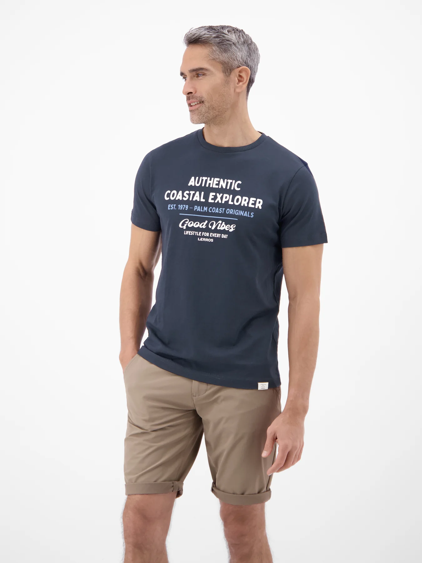Lerros T-Shirt Summervibe Print - Classic Navy