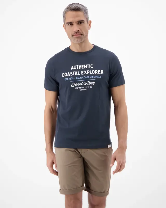 Lerros T-Shirt Summervibe Print - Classic Navy