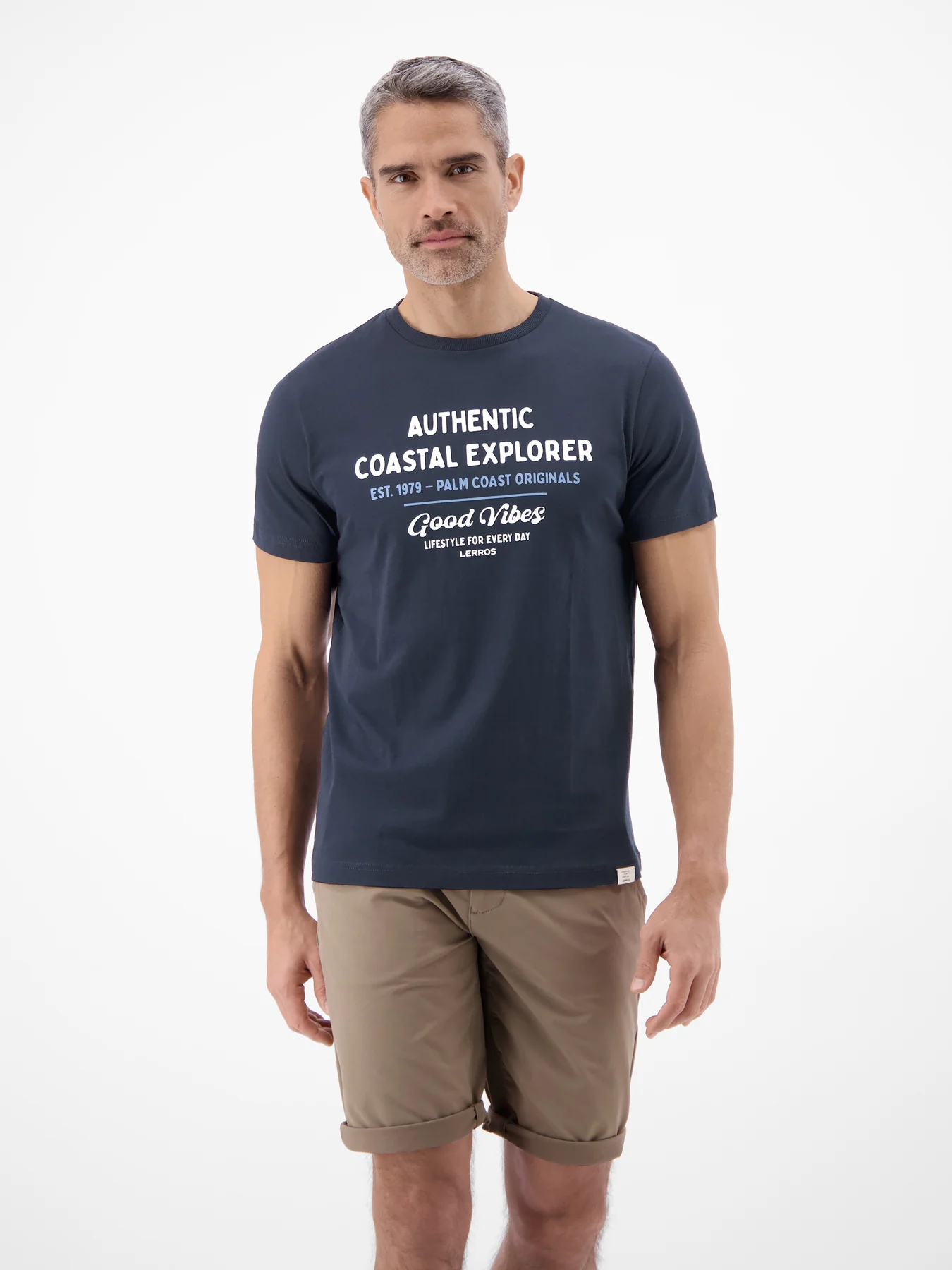 Lerros T-Shirt Summervibe Print - Classic Navy