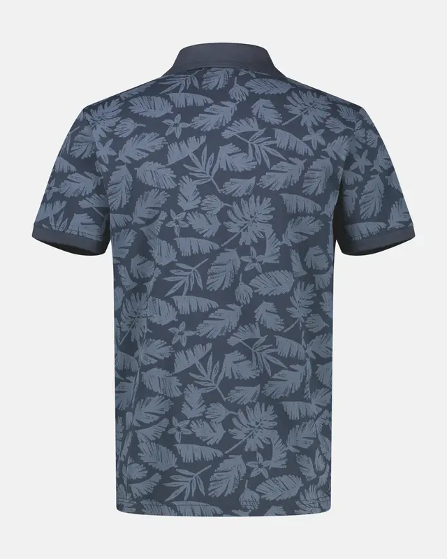 Lerros Poloshirt met Bloemenprint - Classic Navy