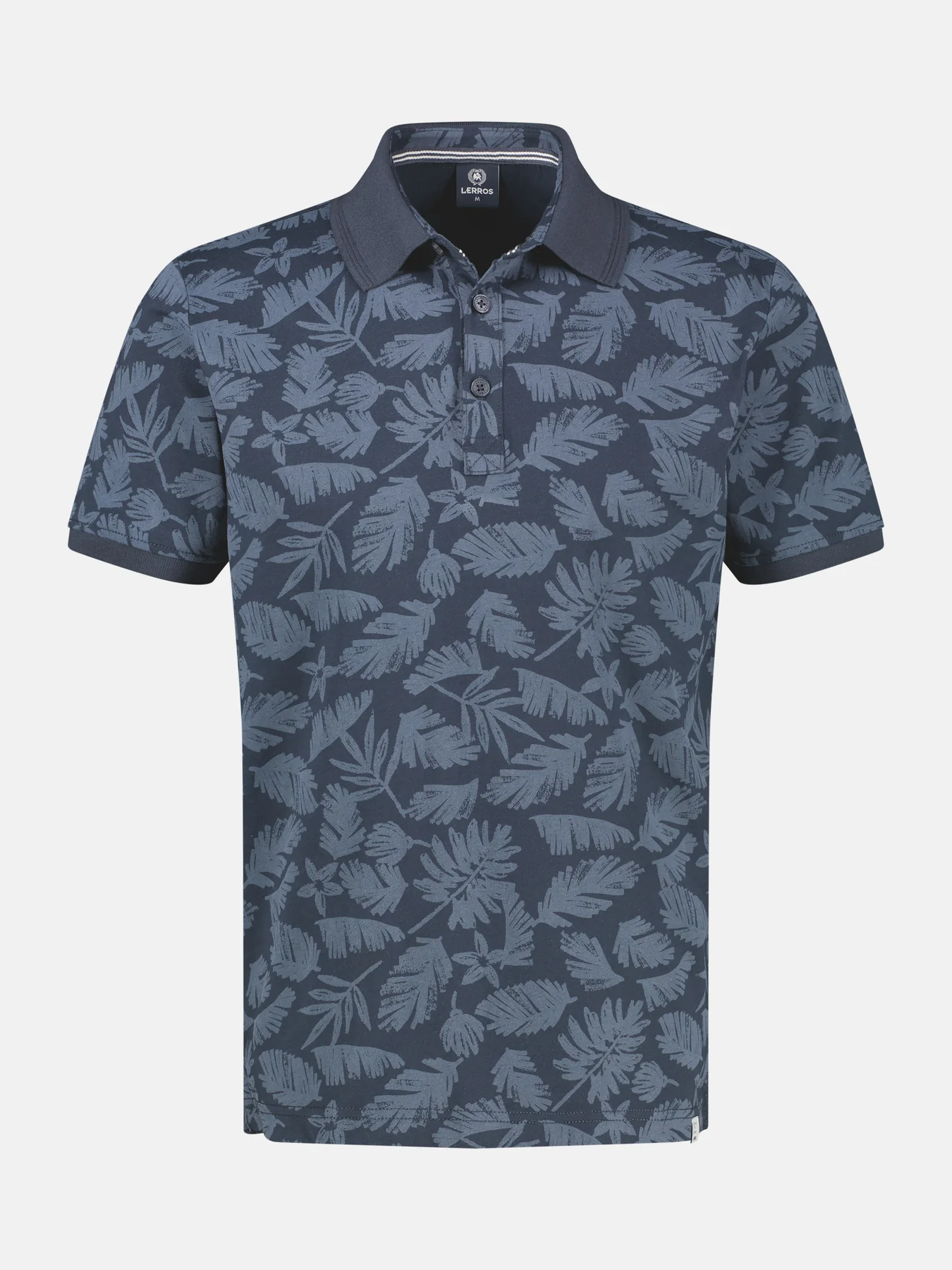 Lerros Poloshirt met Bloemenprint - Classic Navy