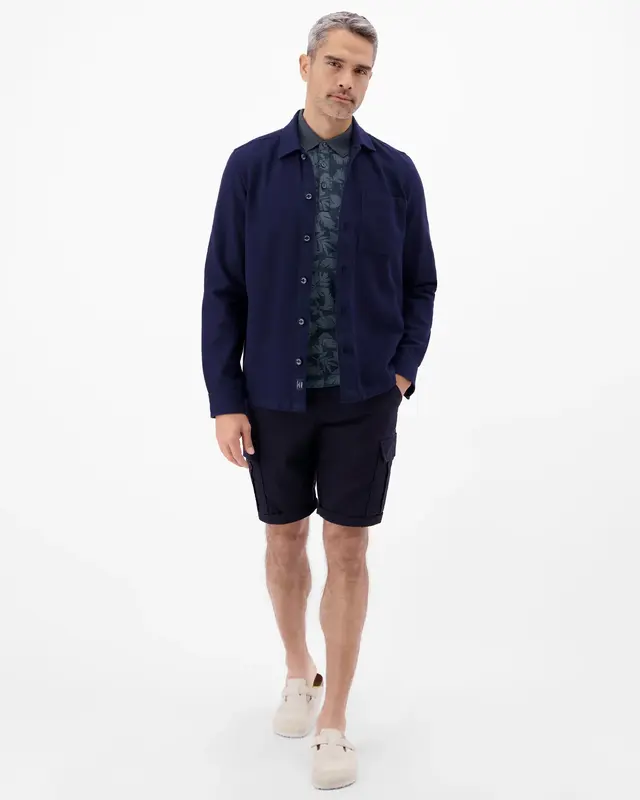 Lerros Poloshirt met Bloemenprint - Classic Navy