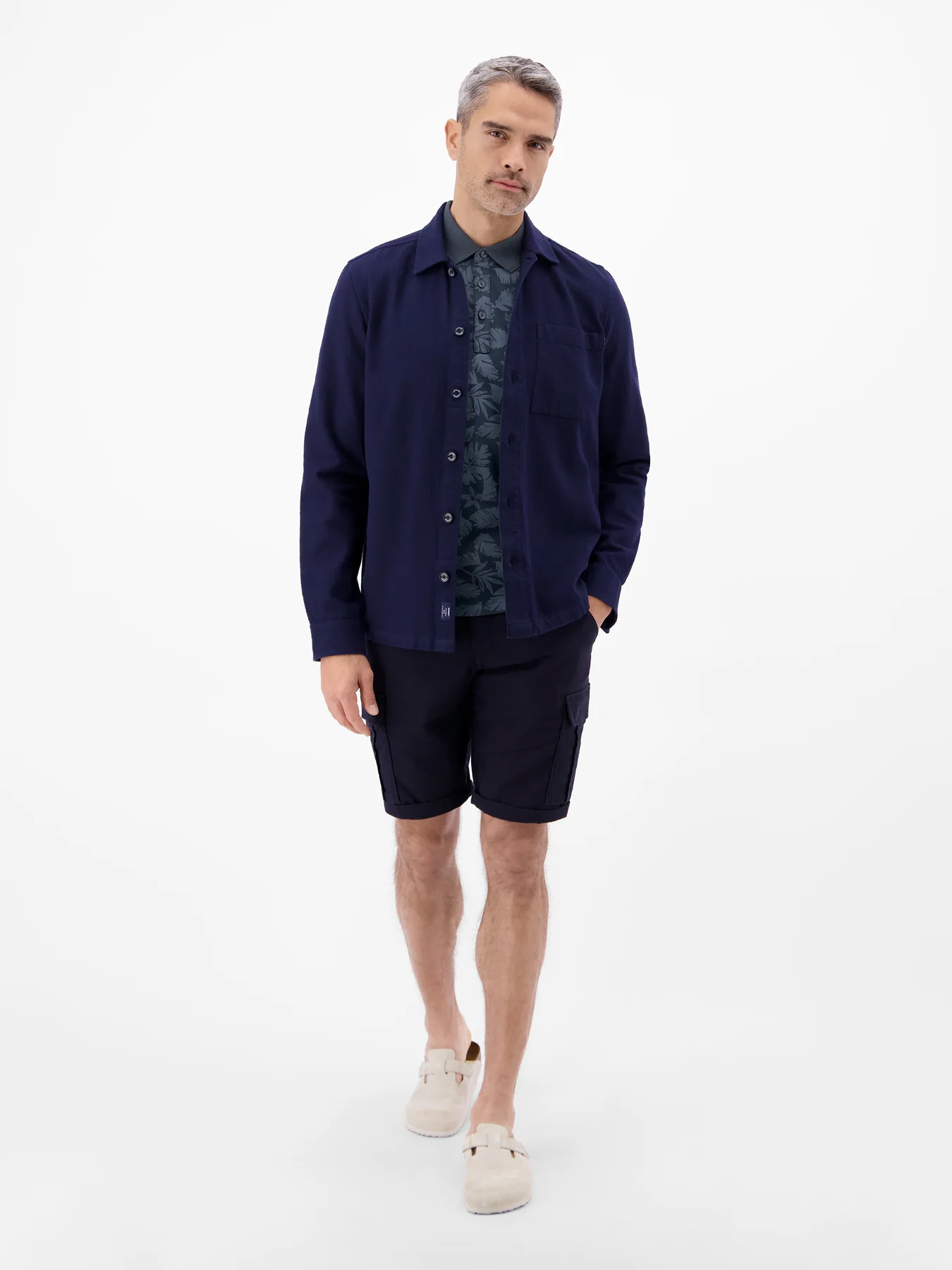Lerros Poloshirt mit Blumenprint - Classic Navy