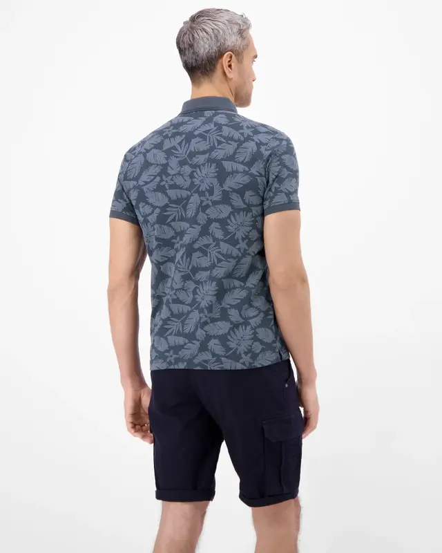 Lerros Poloshirt mit Blumenprint - Classic Navy