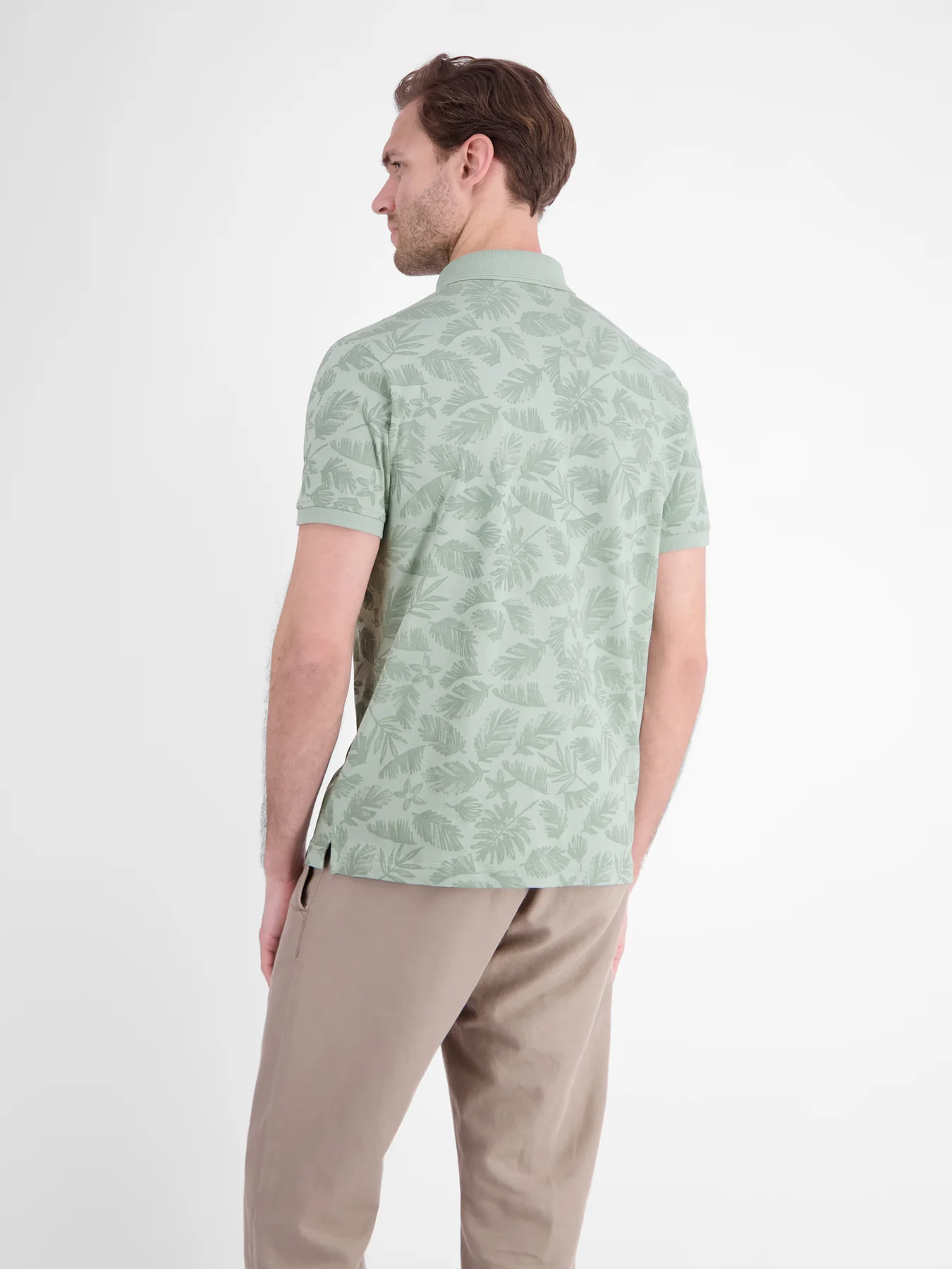 Lerros Poloshirt with Floral Print - Bay Green