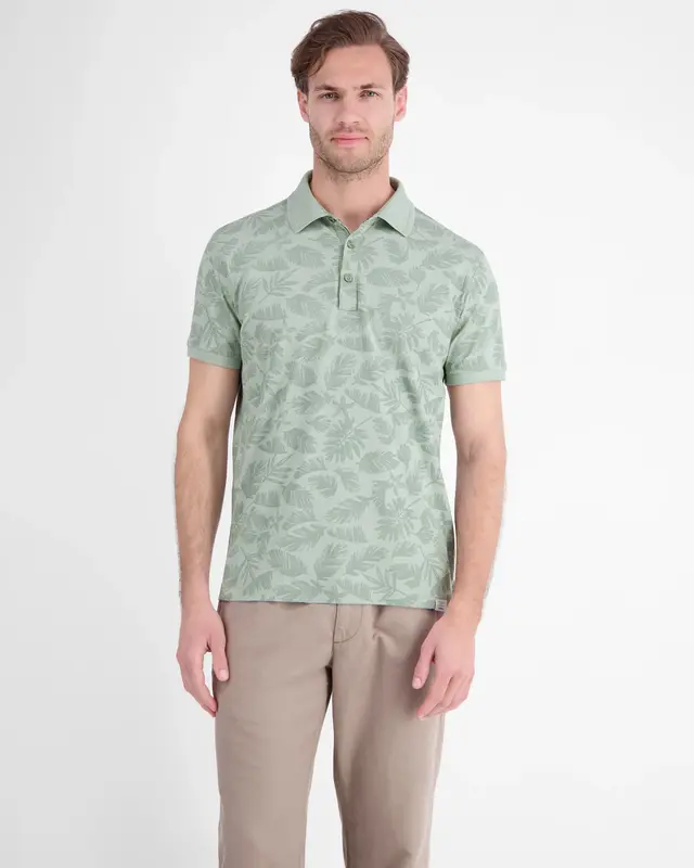 Lerros Poloshirt mit Blumenprint - Bay Green