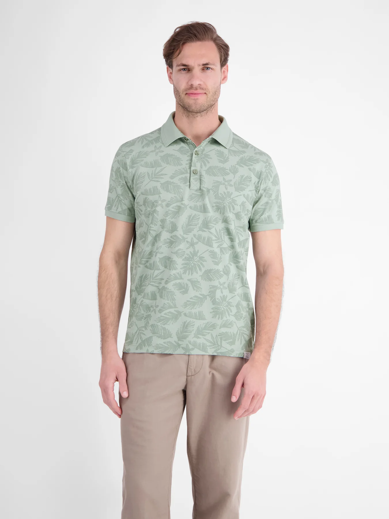 Lerros Poloshirt mit Blumenprint - Bay Green