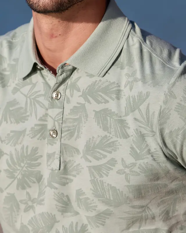Lerros Poloshirt mit Blumenprint - Bay Green