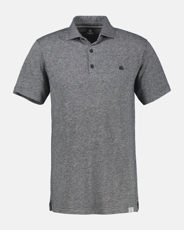 Lerros Two-Tone Poloshirt, Linen Blend - Classic Navy