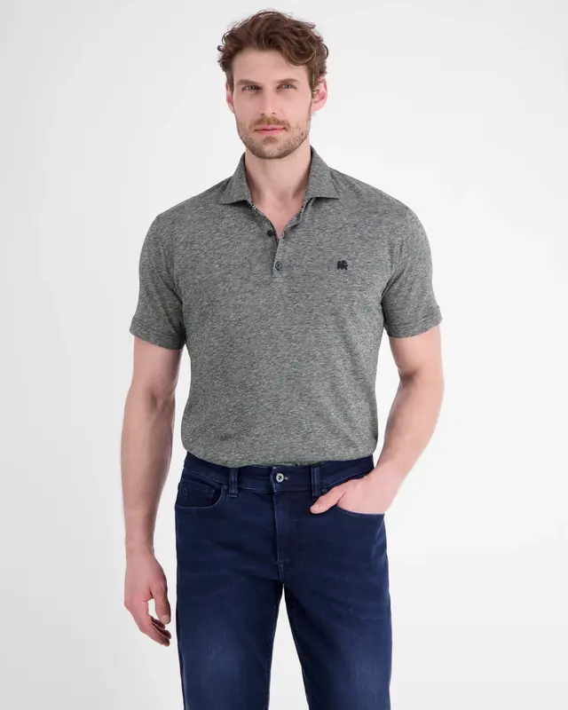 Lerros Two-Tone Poloshirt, Linnenmix - Classic Navy