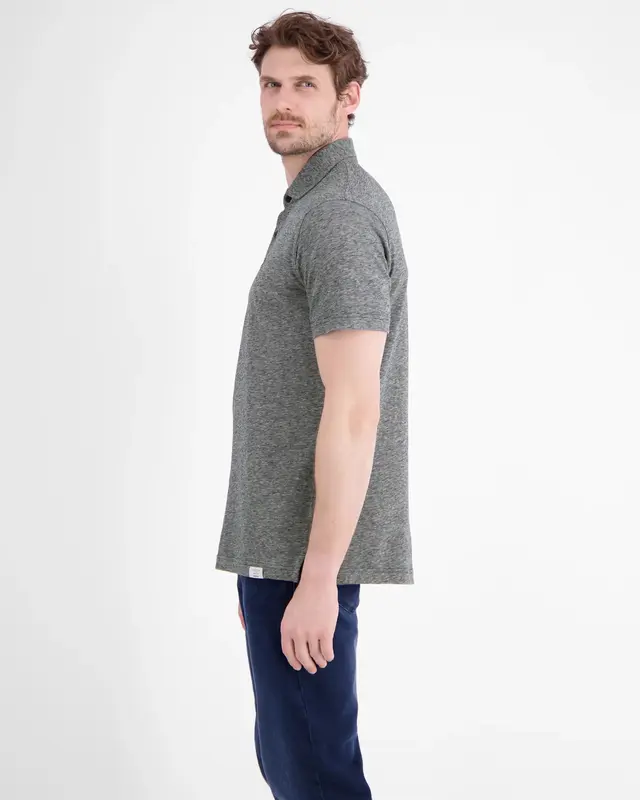 Lerros Two-Tone Poloshirt, Linnenmix - Classic Navy