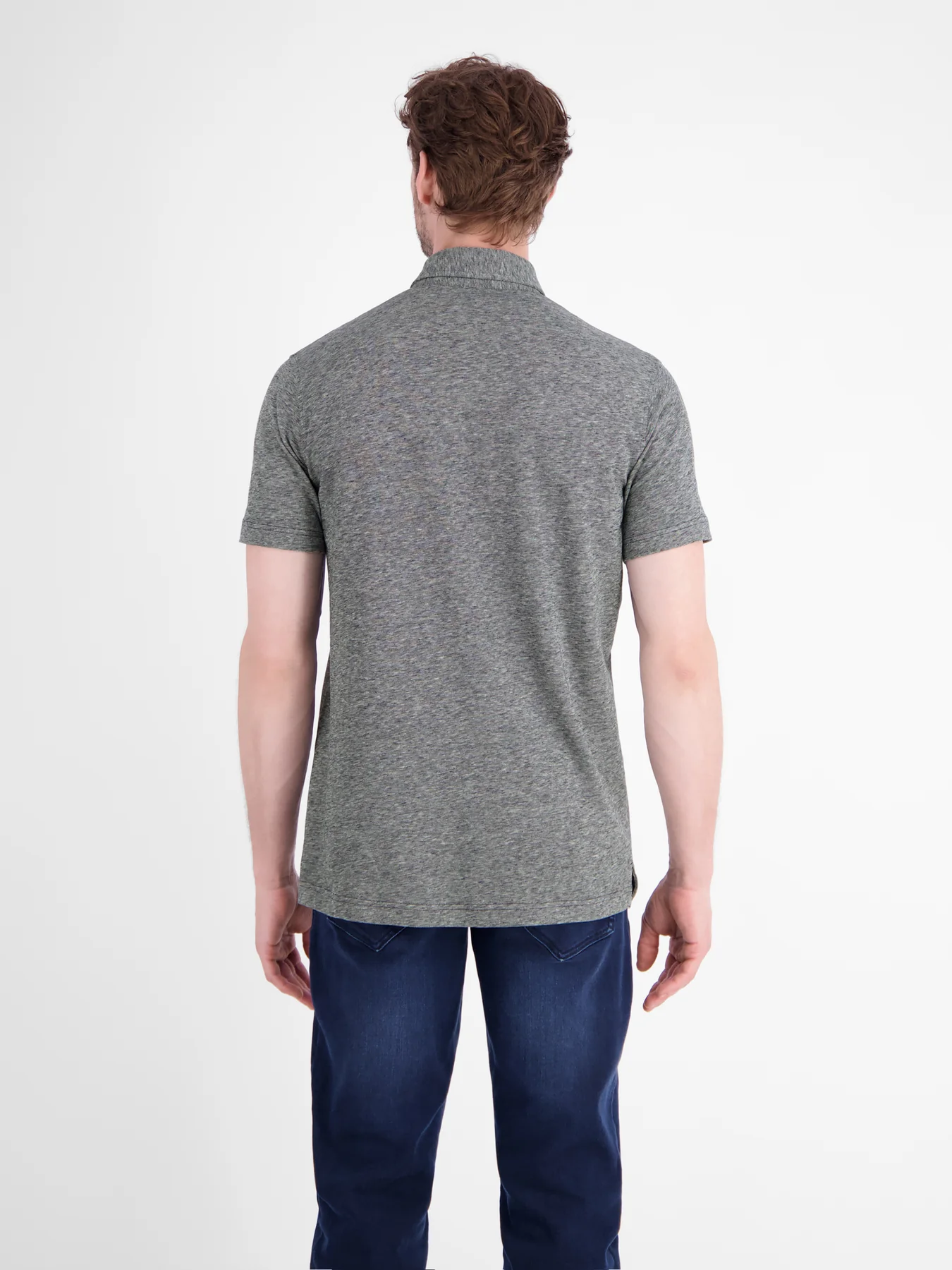 Lerros Two-Tone Poloshirt, Linnenmix - Classic Navy