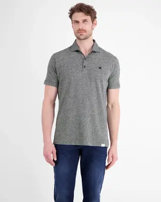 Lerros Two-Tone Poloshirt, Linen Blend - Classic Navy