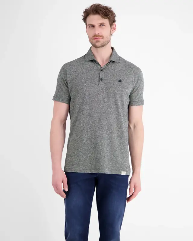 Lerros Two-Tone Poloshirt, Leinenmix - Classic Navy
