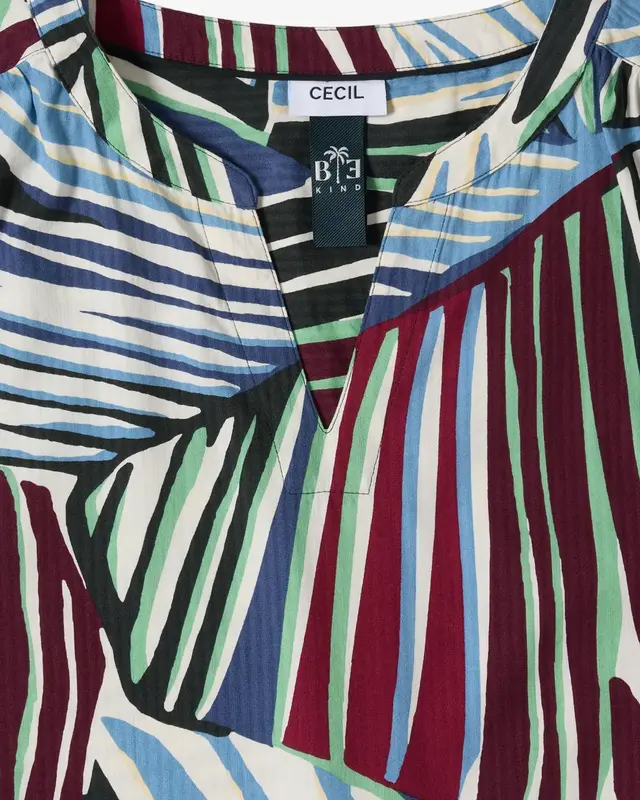 Cecil Seersucker Bluse - Palm Breeze Green