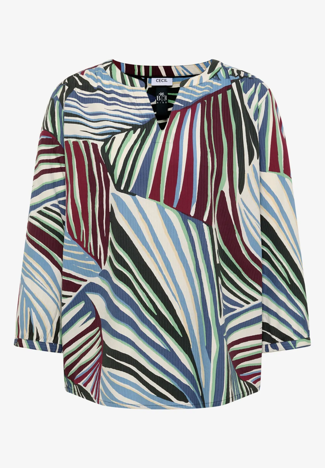 Cecil Seersucker Bluse - Palm Breeze Green