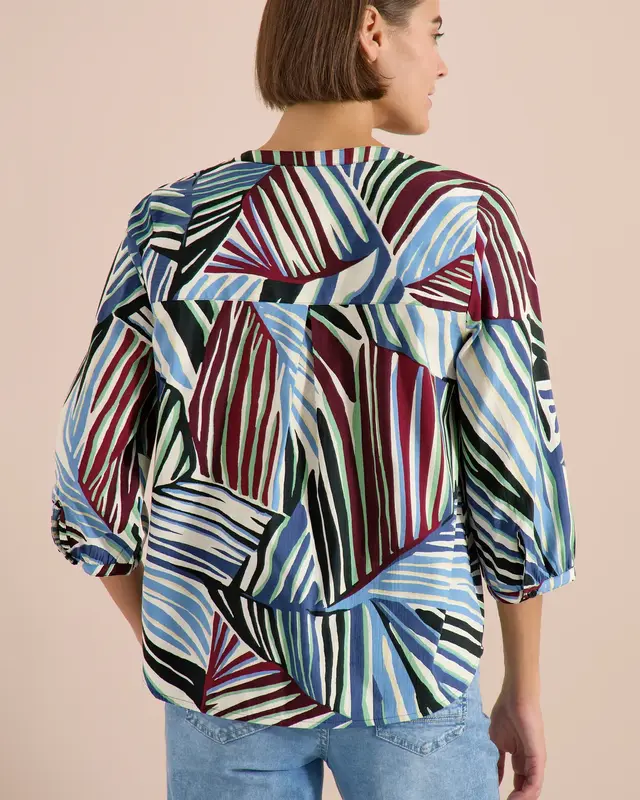 Cecil Seersucker Blouse - Palm Breeze Green