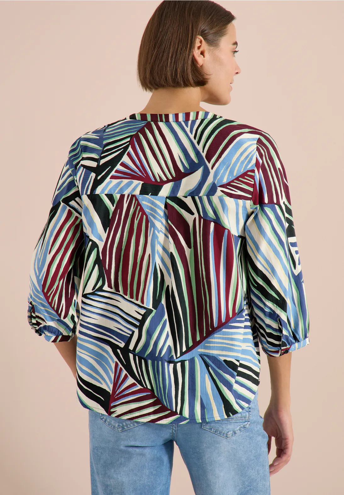 Cecil Seersucker Bluse - Palm Breeze Green
