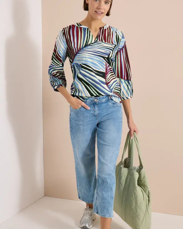 Cecil Seersucker Blouse - Palm Breeze Green