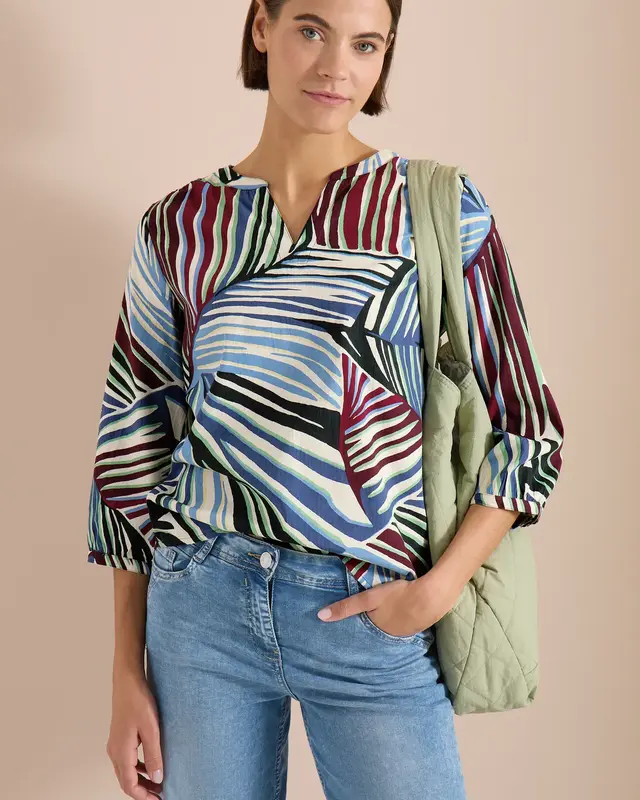 Cecil Seersucker Blouse - Palm Breeze Green
