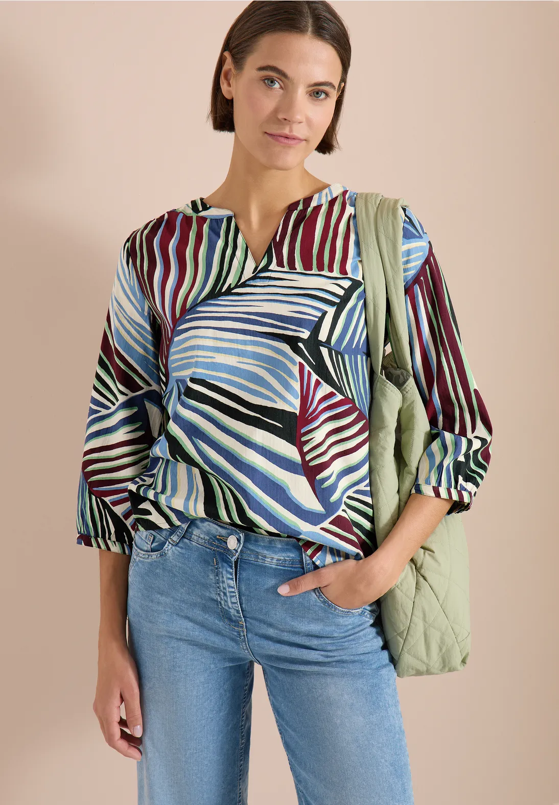 Cecil Seersucker Blouse - Palm Breeze Green