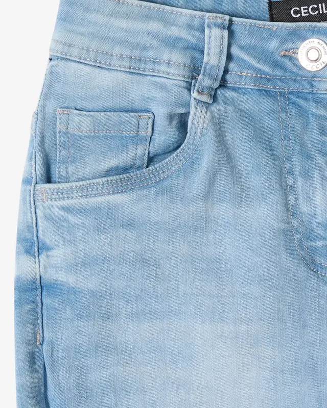 Cecil Capri Jeans Toronto - Light Blue Random Bleached