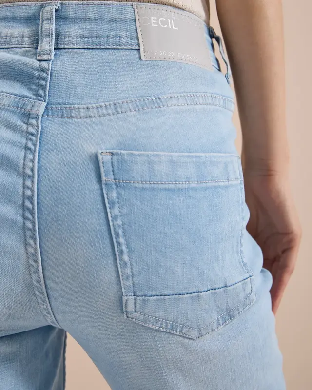 Cecil Capri Jeans Toronto - Light Blue Random Bleached