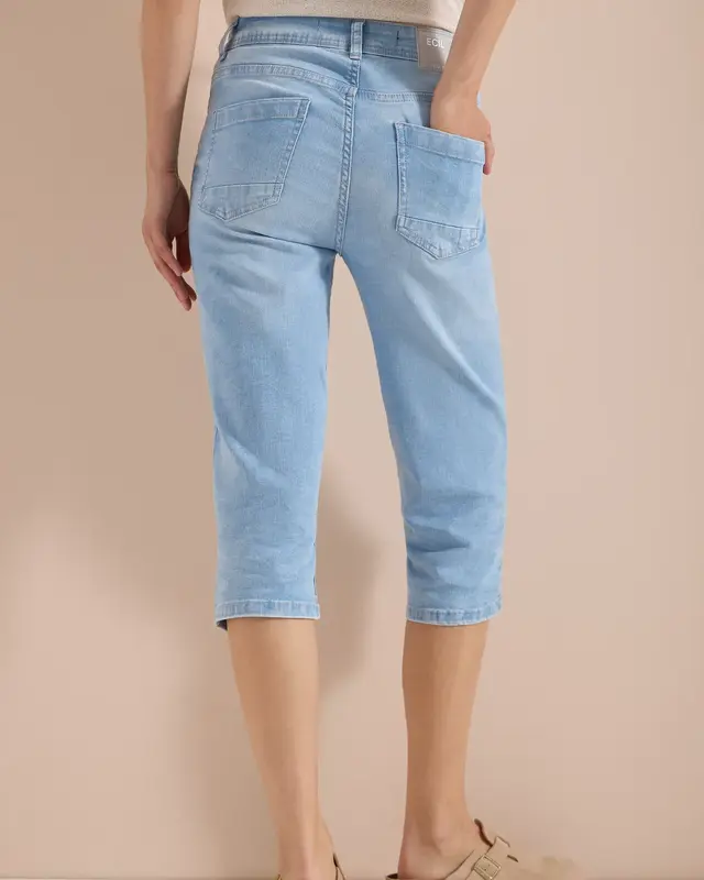 Cecil Capri Jeans Toronto - Light Blue Random Bleached