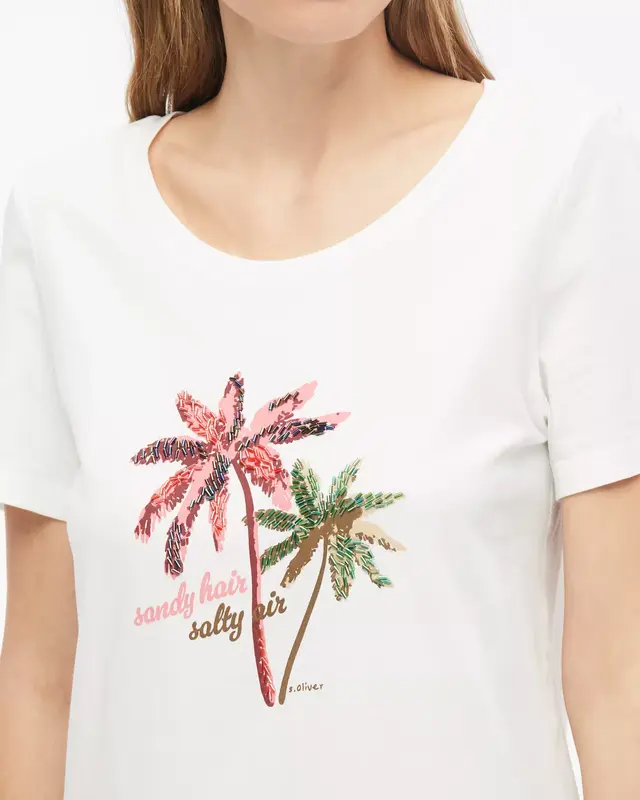 S. Oliver Frontprint T-Shirt - White