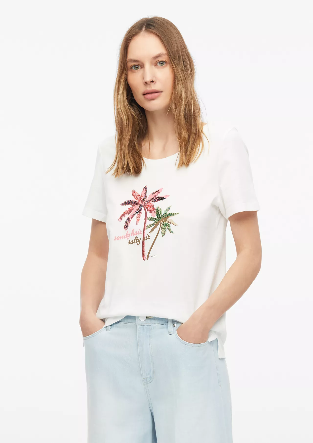 S. Oliver Frontprint T-Shirt - White