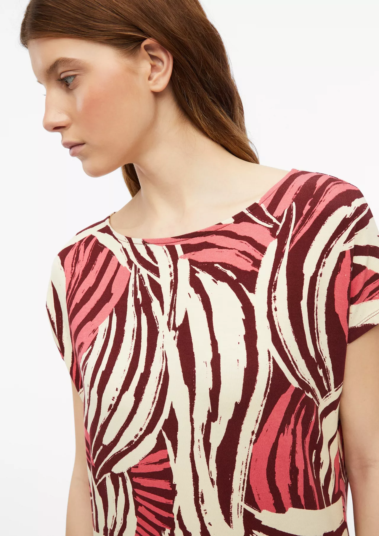 S. Oliver Jersey Print Shirt - Coral