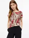 S. Oliver Jersey Print Shirt - Coral