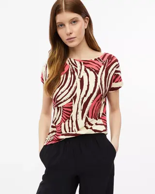S. Oliver Jersey Print Shirt - Coral