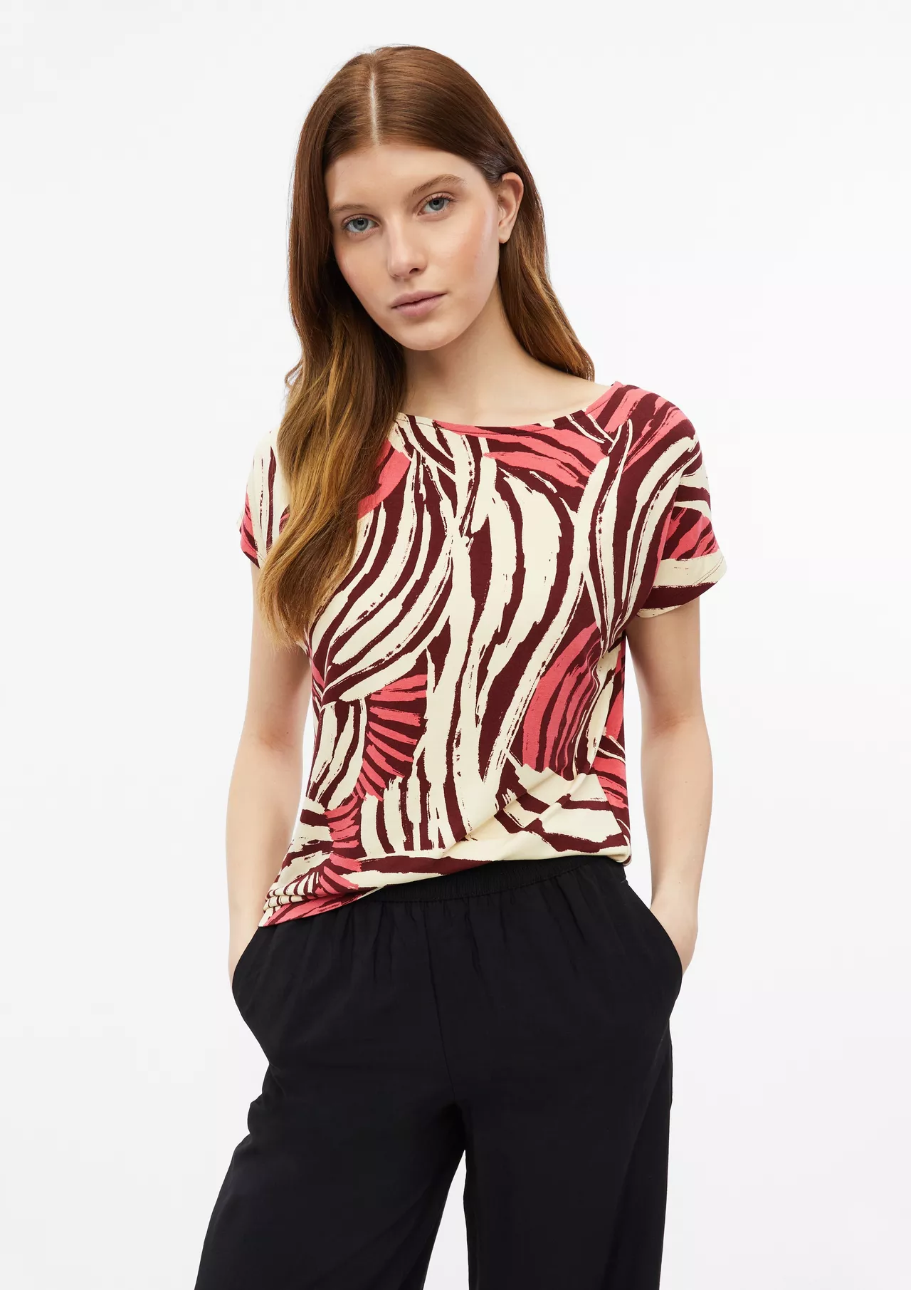 S. Oliver Jersey Print Shirt - Coral