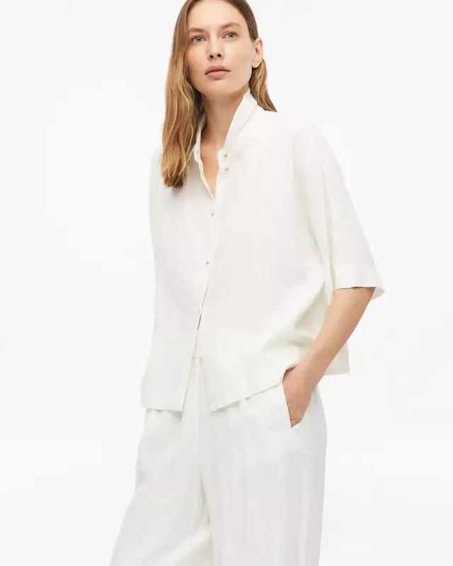 S. Oliver Leinenmix Bluse - White