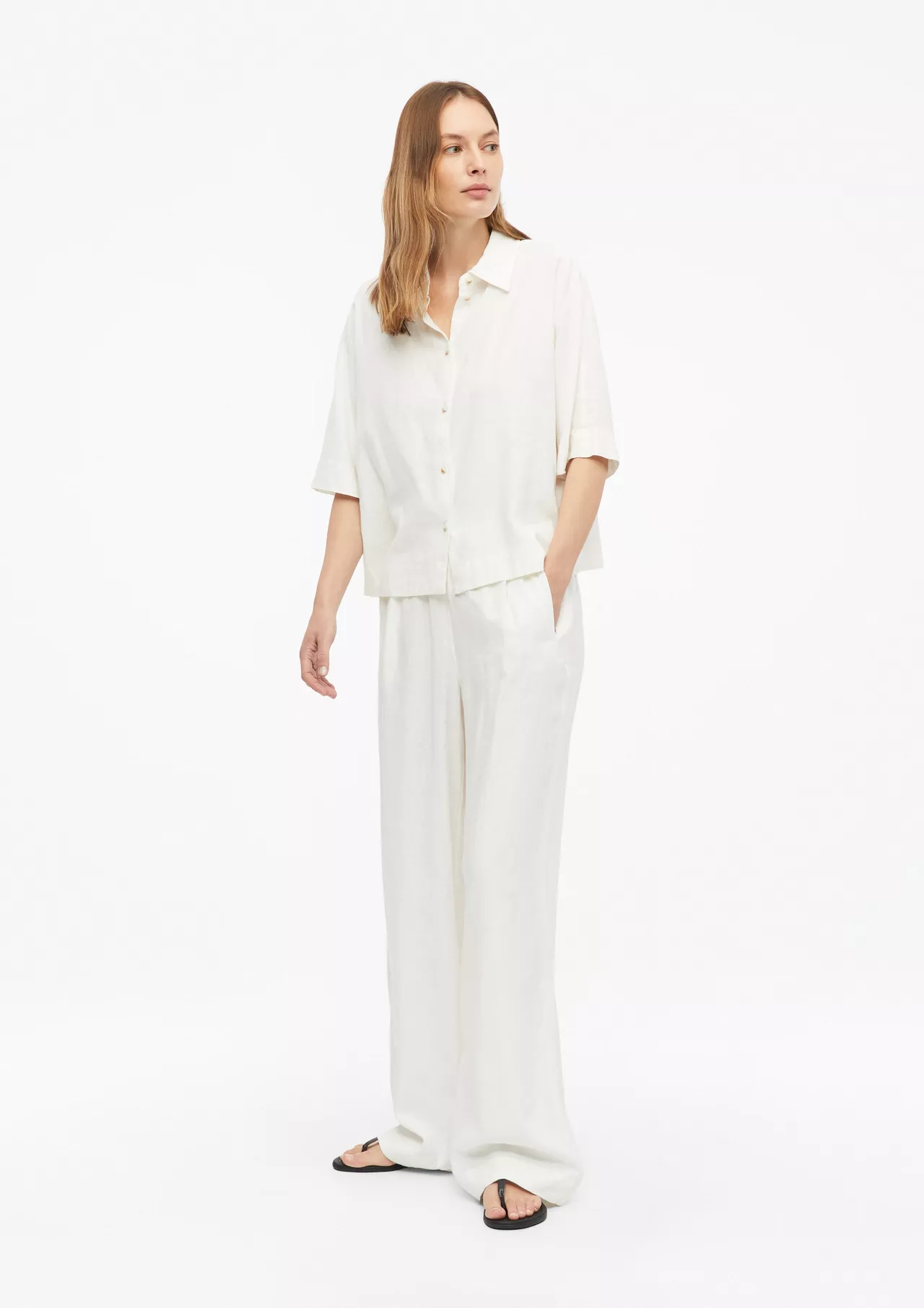 S. Oliver Leinenmix Bluse - White