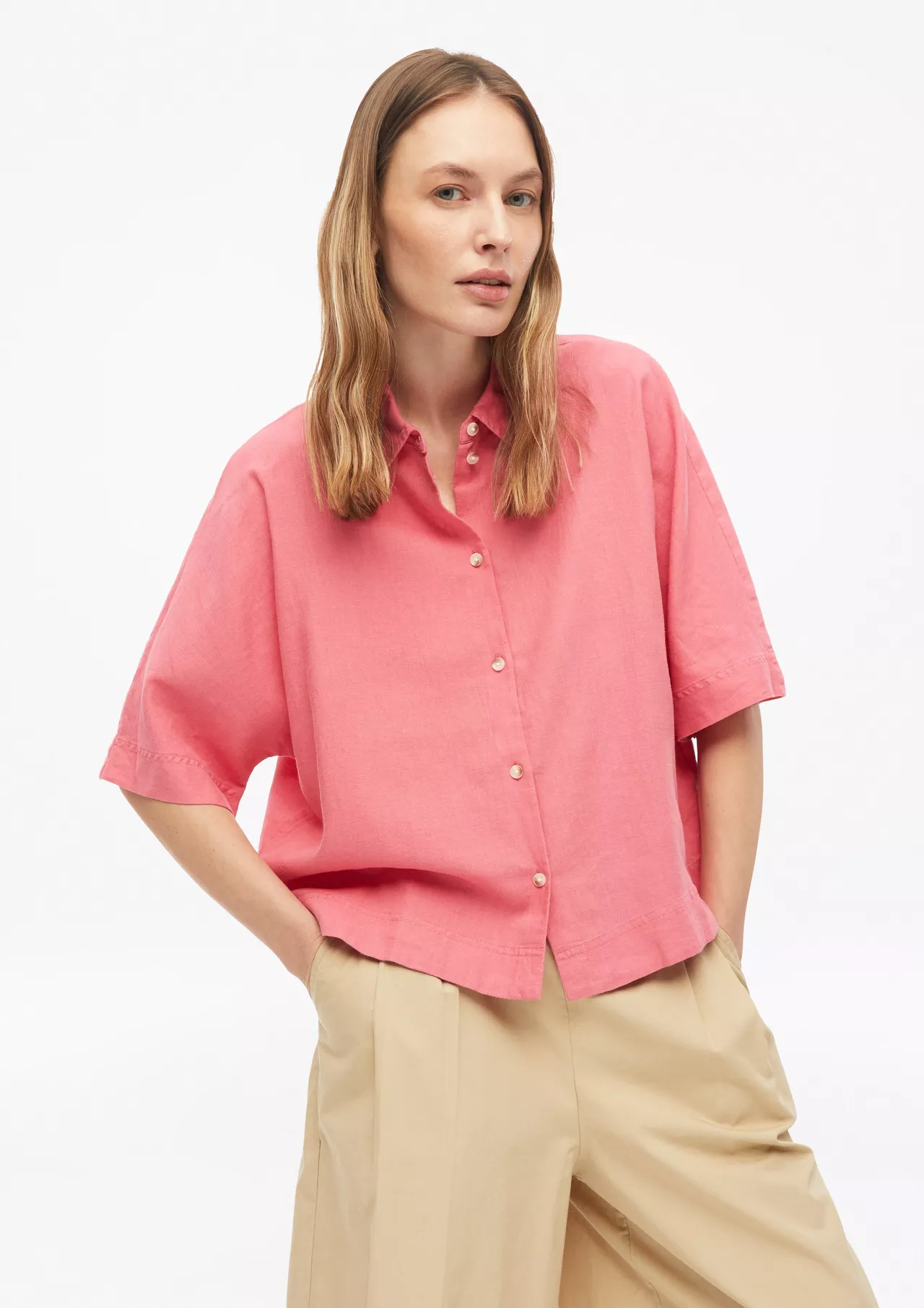 S. Oliver Linnenmix Blouse - Pink