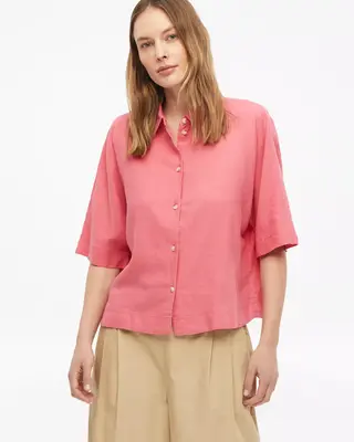 S. Oliver Linnenmix Blouse - Pink
