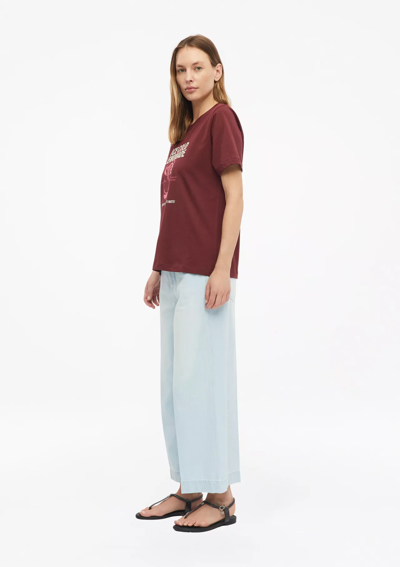 S. Oliver T-Shirt mit Print - Bordeaux