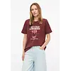 T-Shirt met Print - Bordeaux