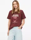 S. Oliver T-Shirt with Print - Bordeaux