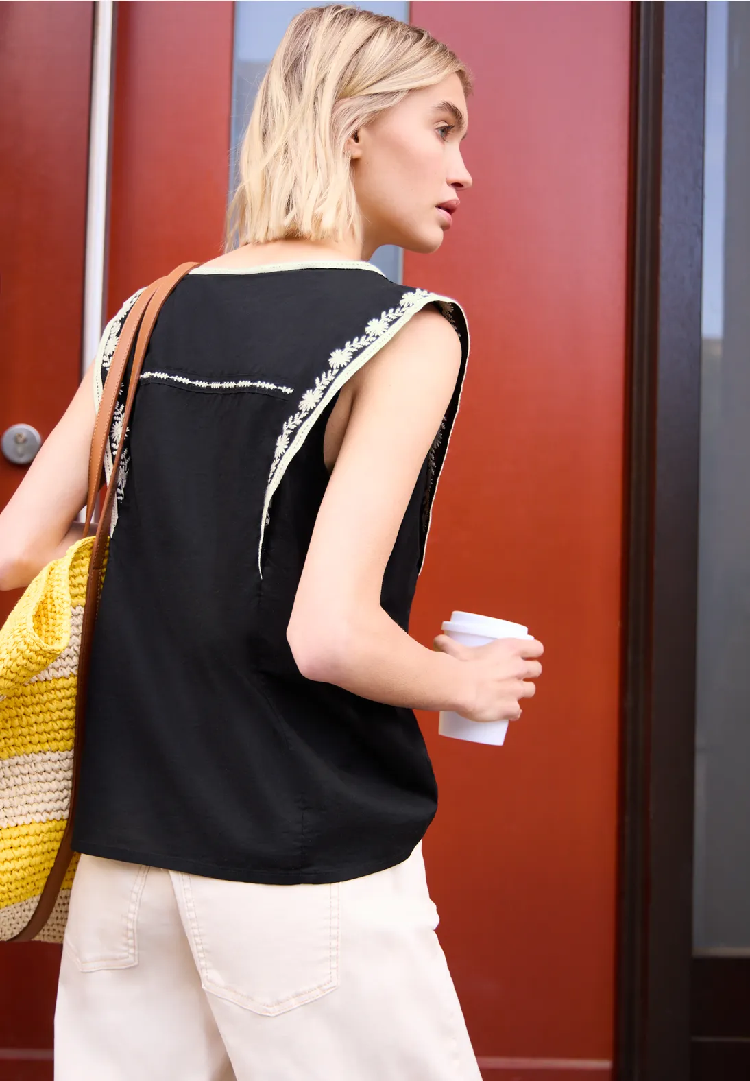 Street One Studio Blousetop with Embroidery - Black