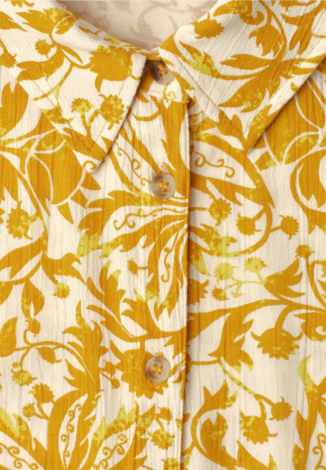 Street One Studio Top with Collar - Earthy Yellow