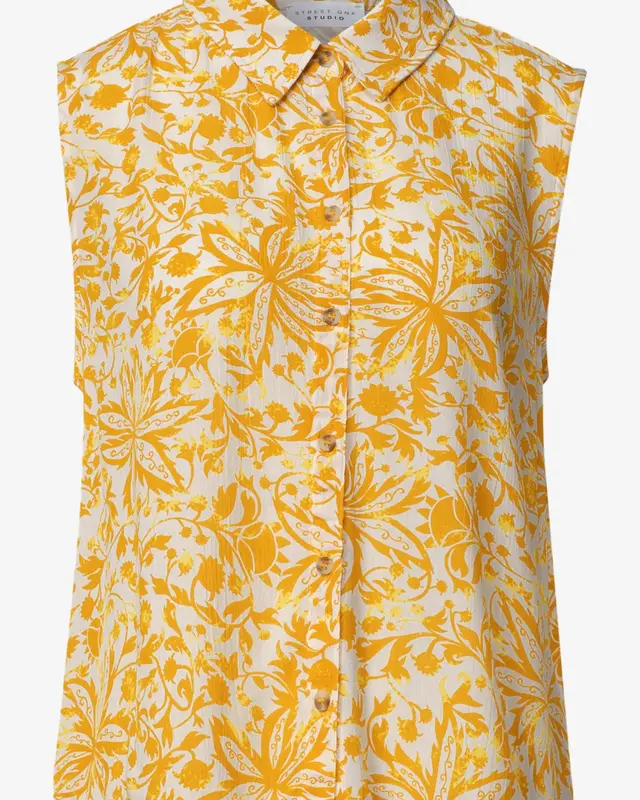 Street One Studio Top mit Kragen - Earthy Yellow