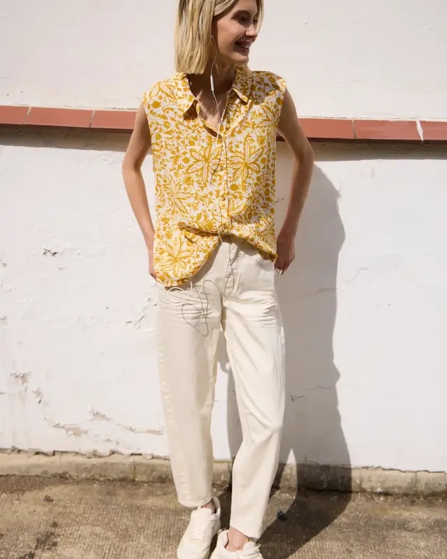Street One Studio Top met Kraag - Earthy Yellow