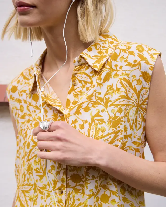Street One Studio Top met Kraag - Earthy Yellow