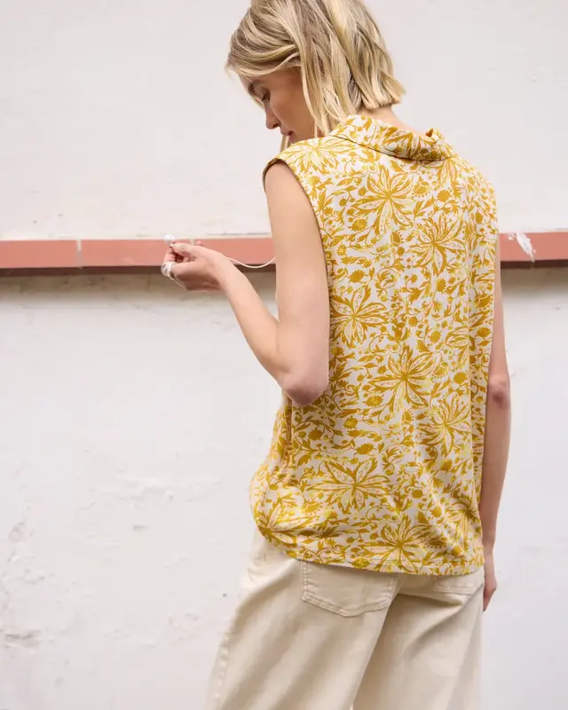 Street One Studio Top mit Kragen - Earthy Yellow