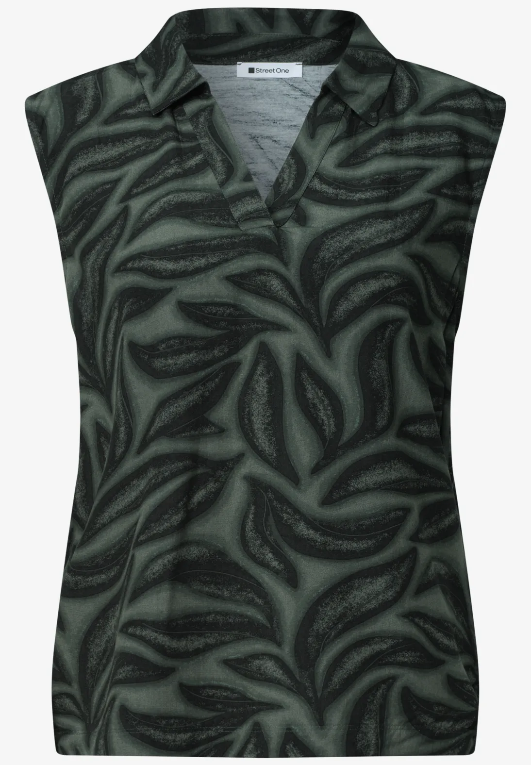Street One Top with Print - Deep Bound Green
