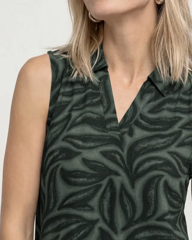 Street One Top with Print - Deep Bound Green