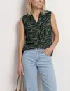 Street One Top met Print - Deep Bound Green